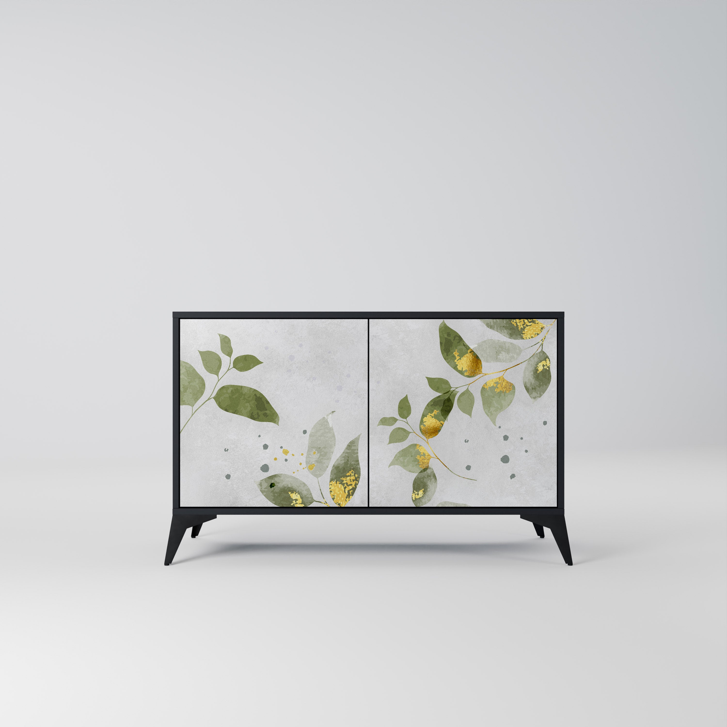 ELEGANT BOTANICS 2-Door Sideboard in Black Finish