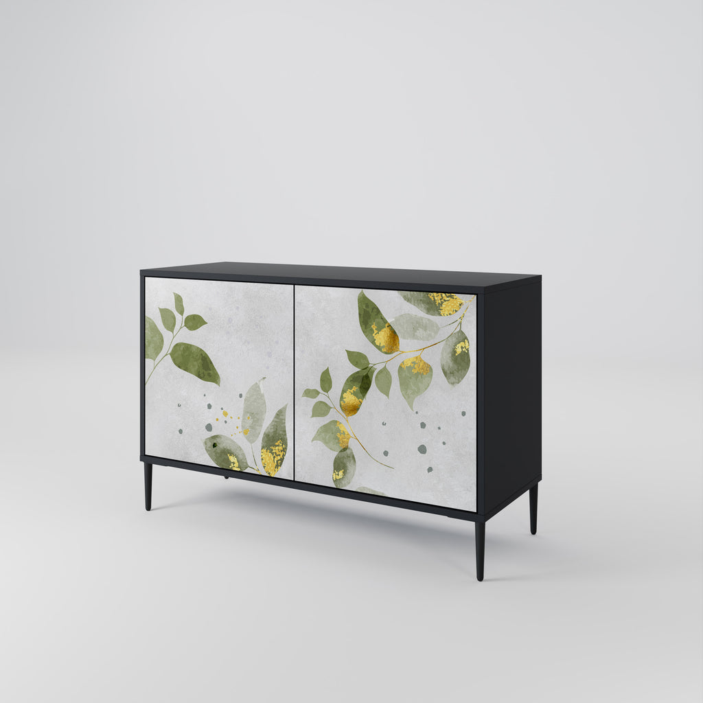 ELEGANT BOTANICS 2-Door Sideboard in Black Finish