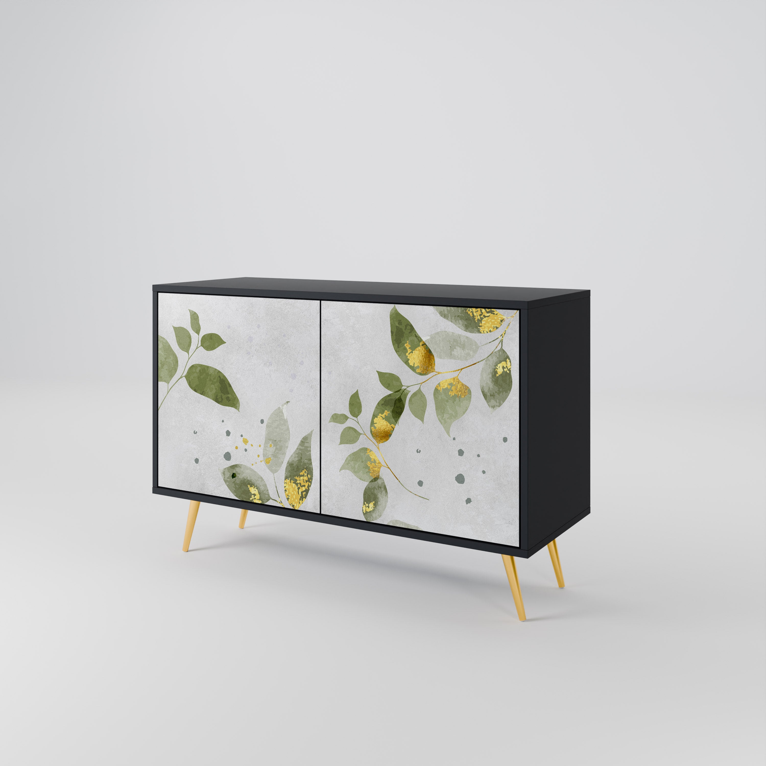 ELEGANT BOTANICS 2-Door Sideboard in Black Finish