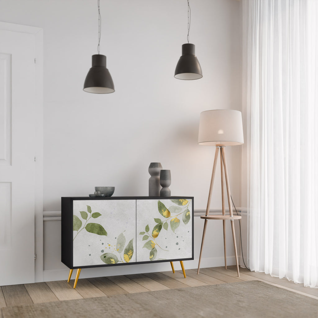 ELEGANT BOTANICS 2-Door Sideboard in Black Finish