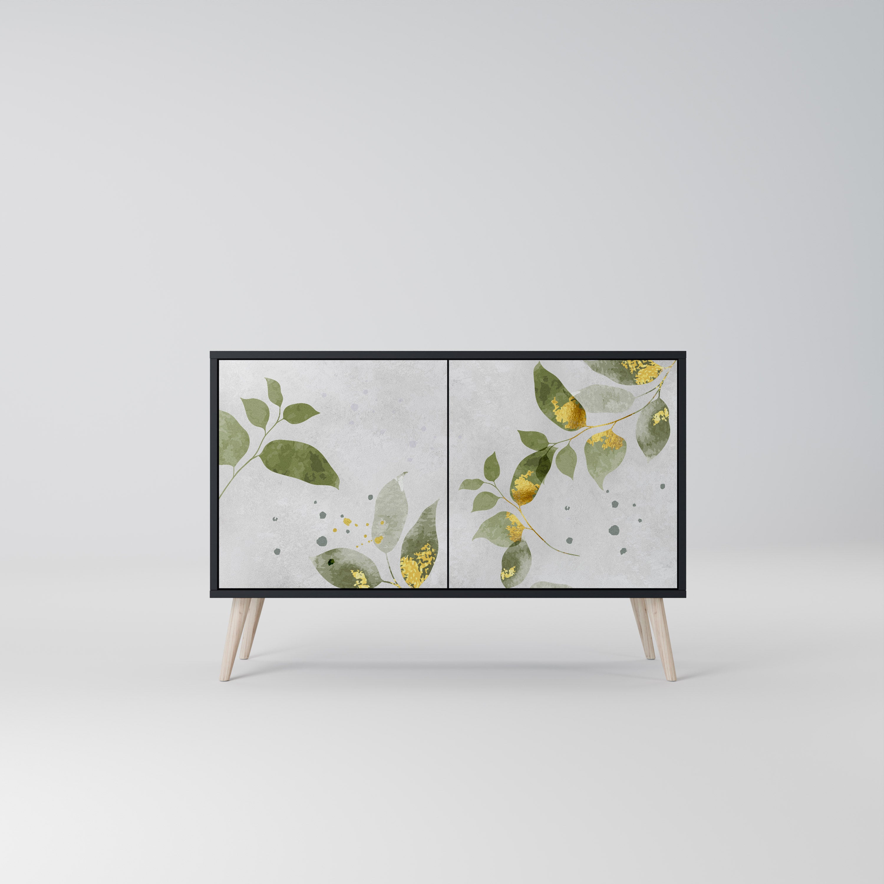 ELEGANT BOTANICS 2-Door Sideboard in Black Finish