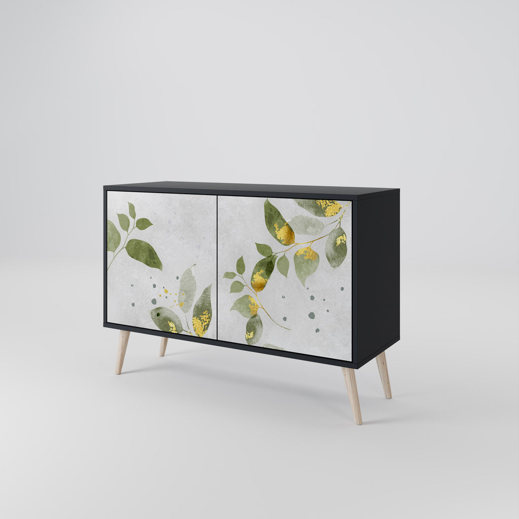 ELEGANT BOTANICS 2-Door Sideboard in Black Finish
