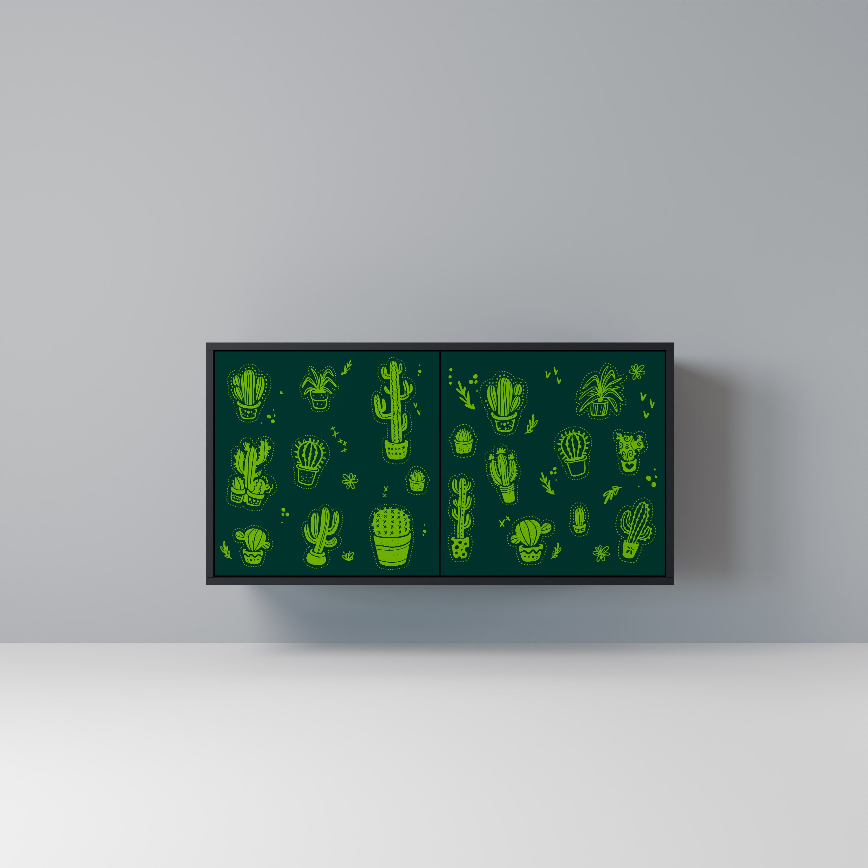 DESERT GREEN 2-Door Sideboard in Black Finish