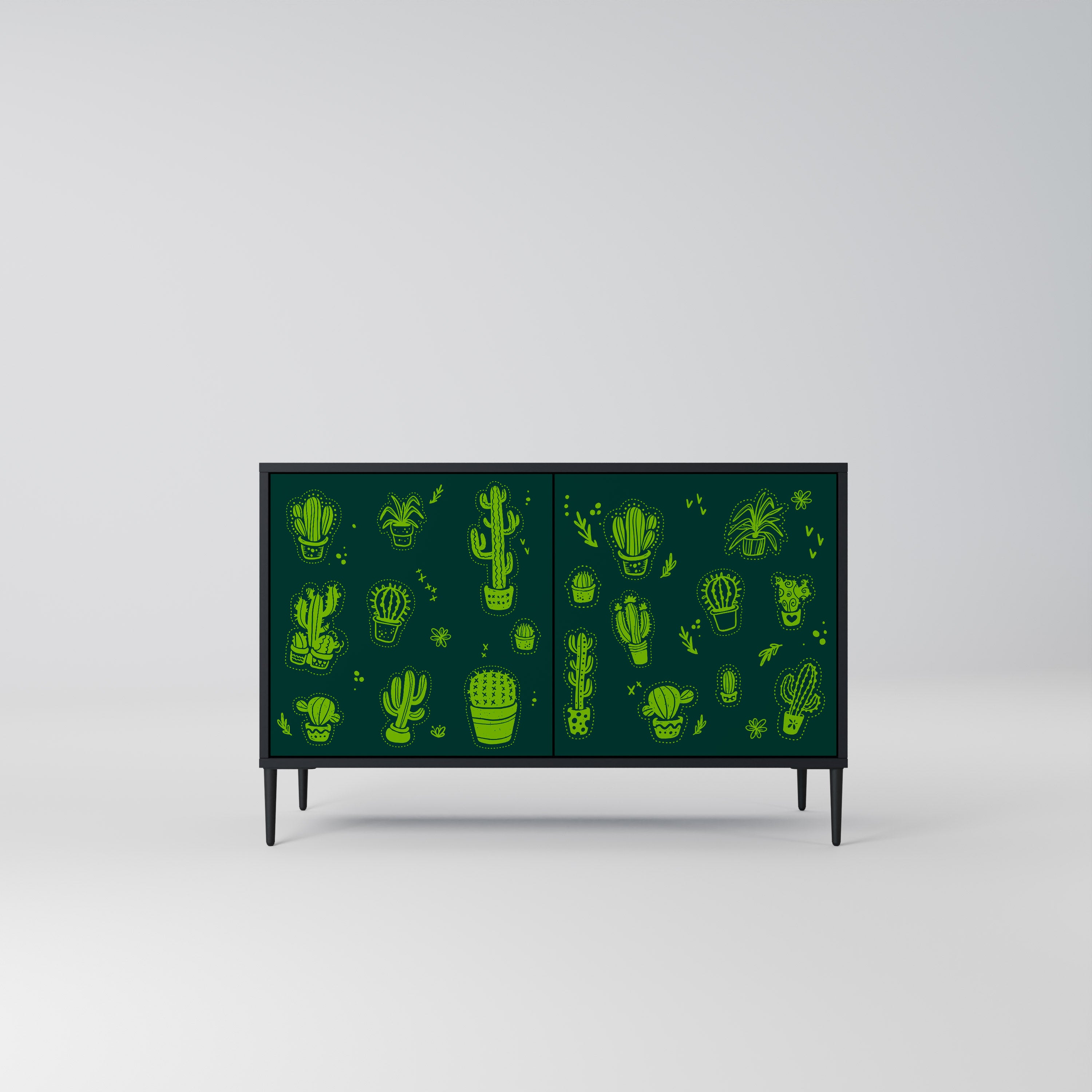 DESERT GREEN 2-Door Sideboard in Black Finish