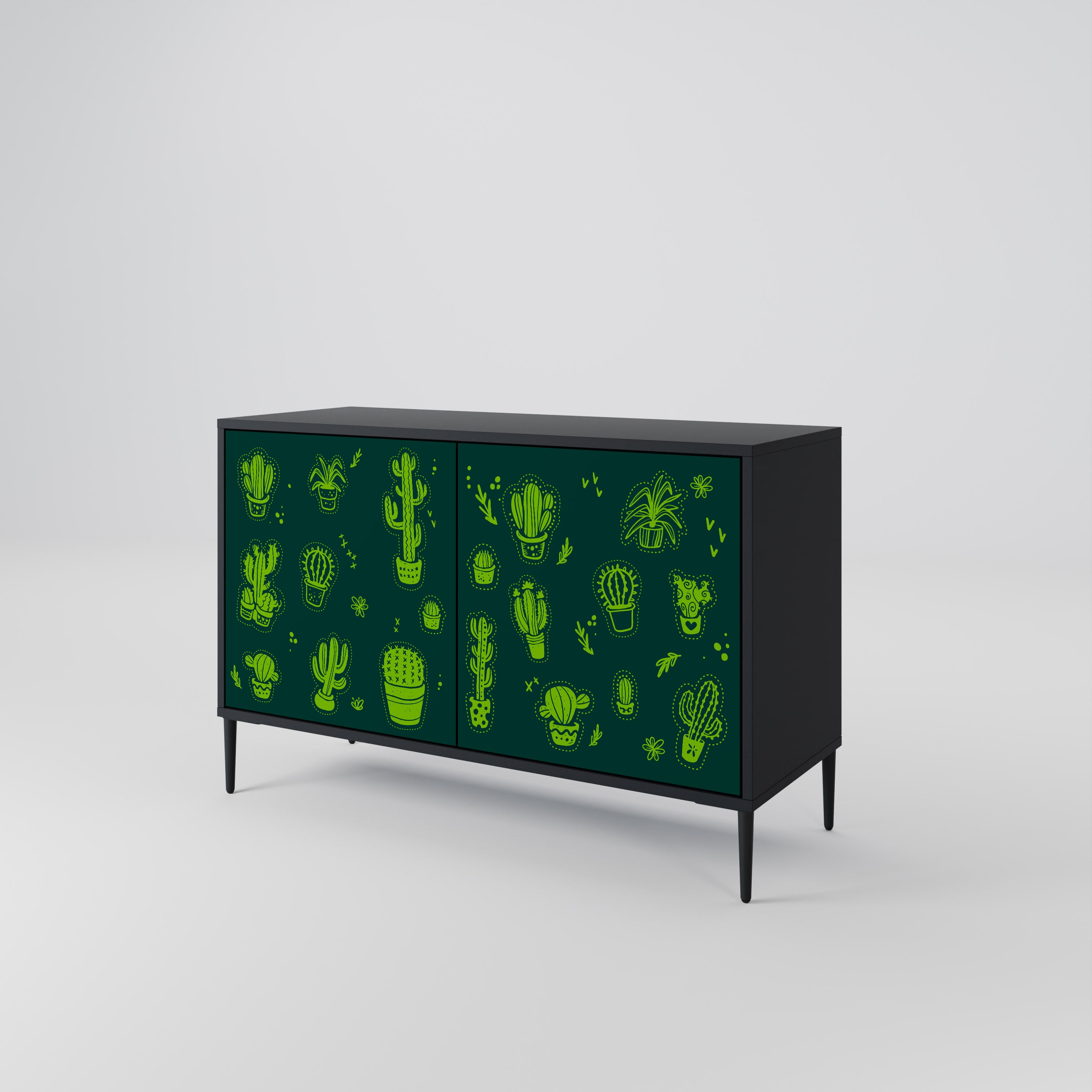 DESERT GREEN 2-Door Sideboard in Black Finish
