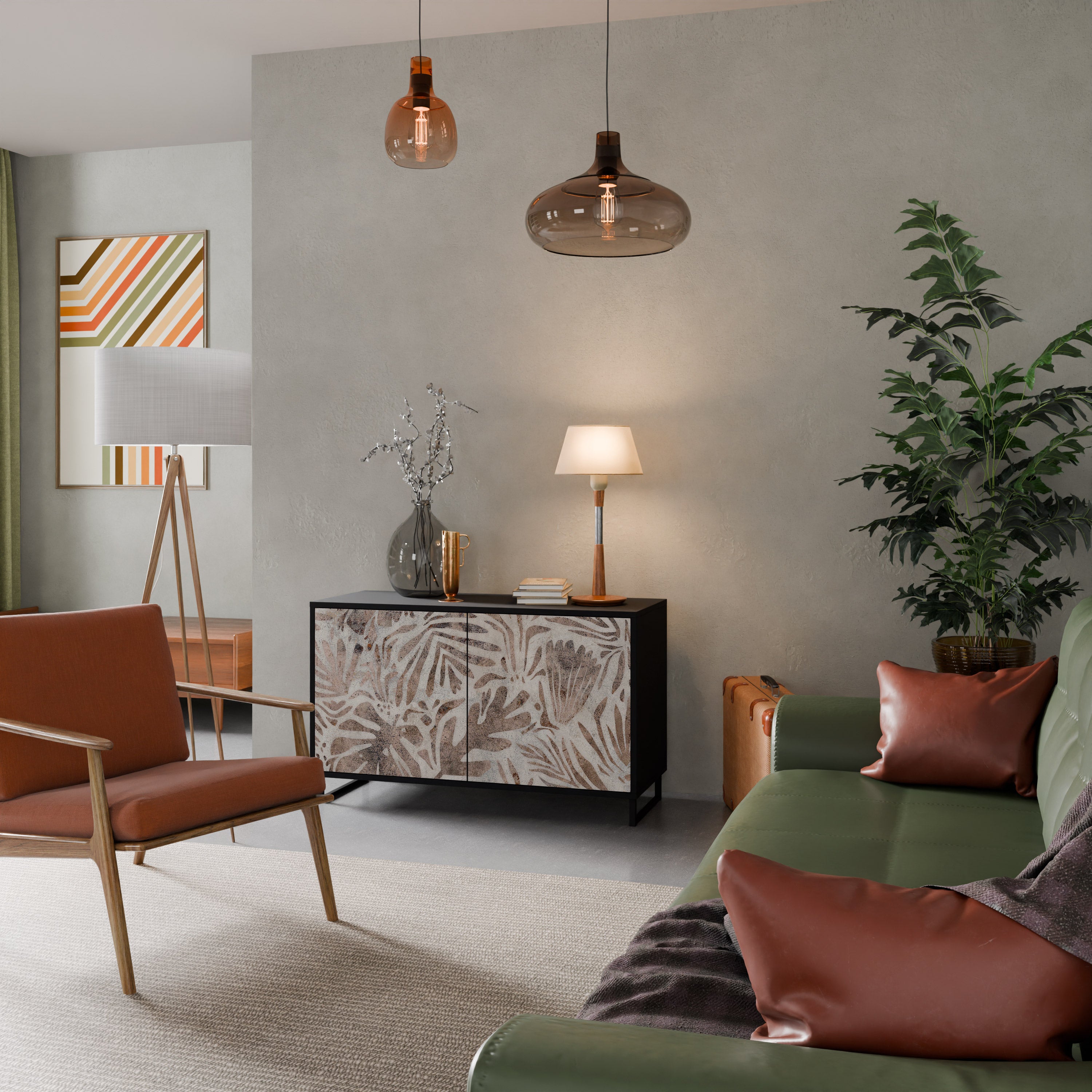 PASSING TIME 2-Door Sideboard in Black Finish