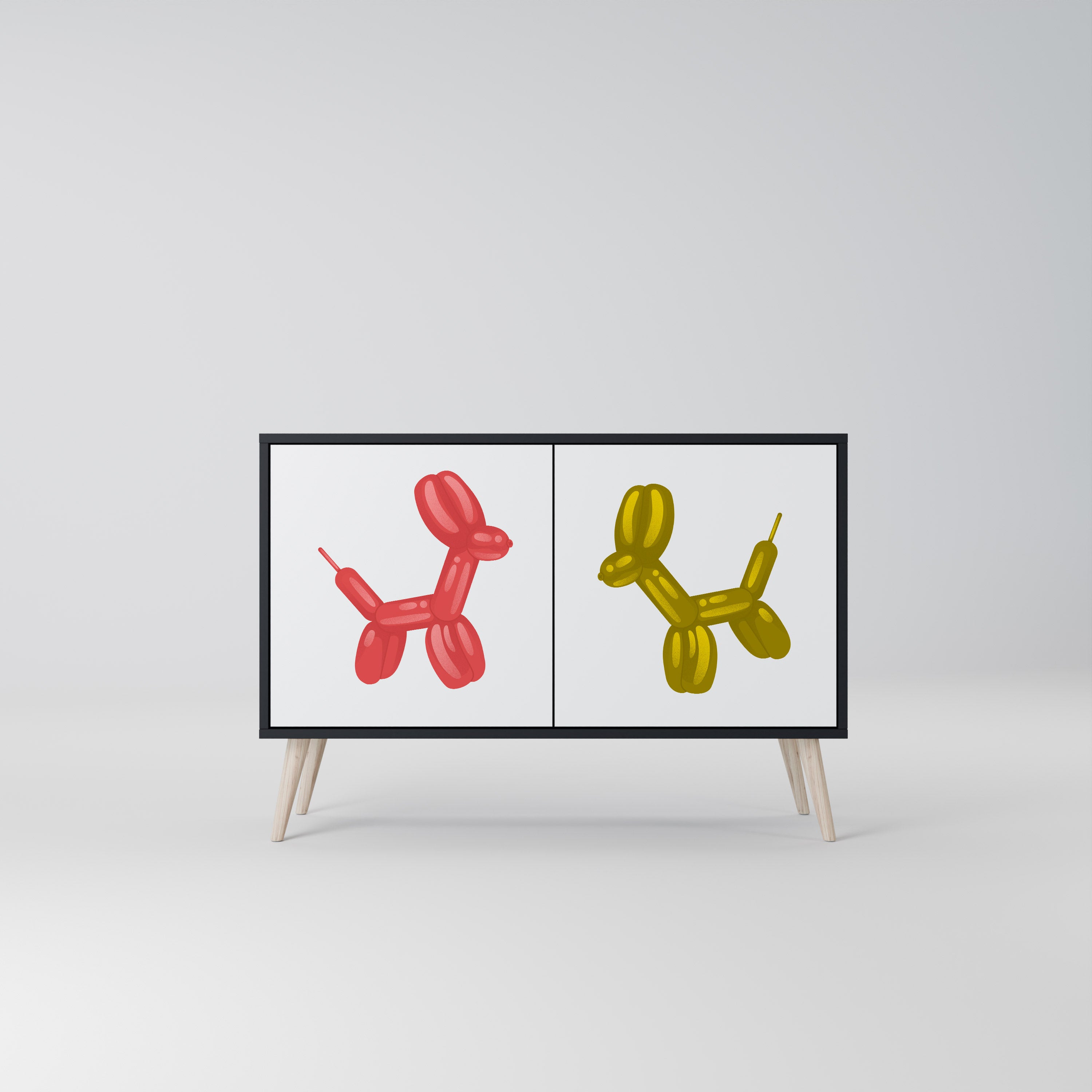 CHILDHOOD MEMORY 2-Door Sideboard in Black Finish