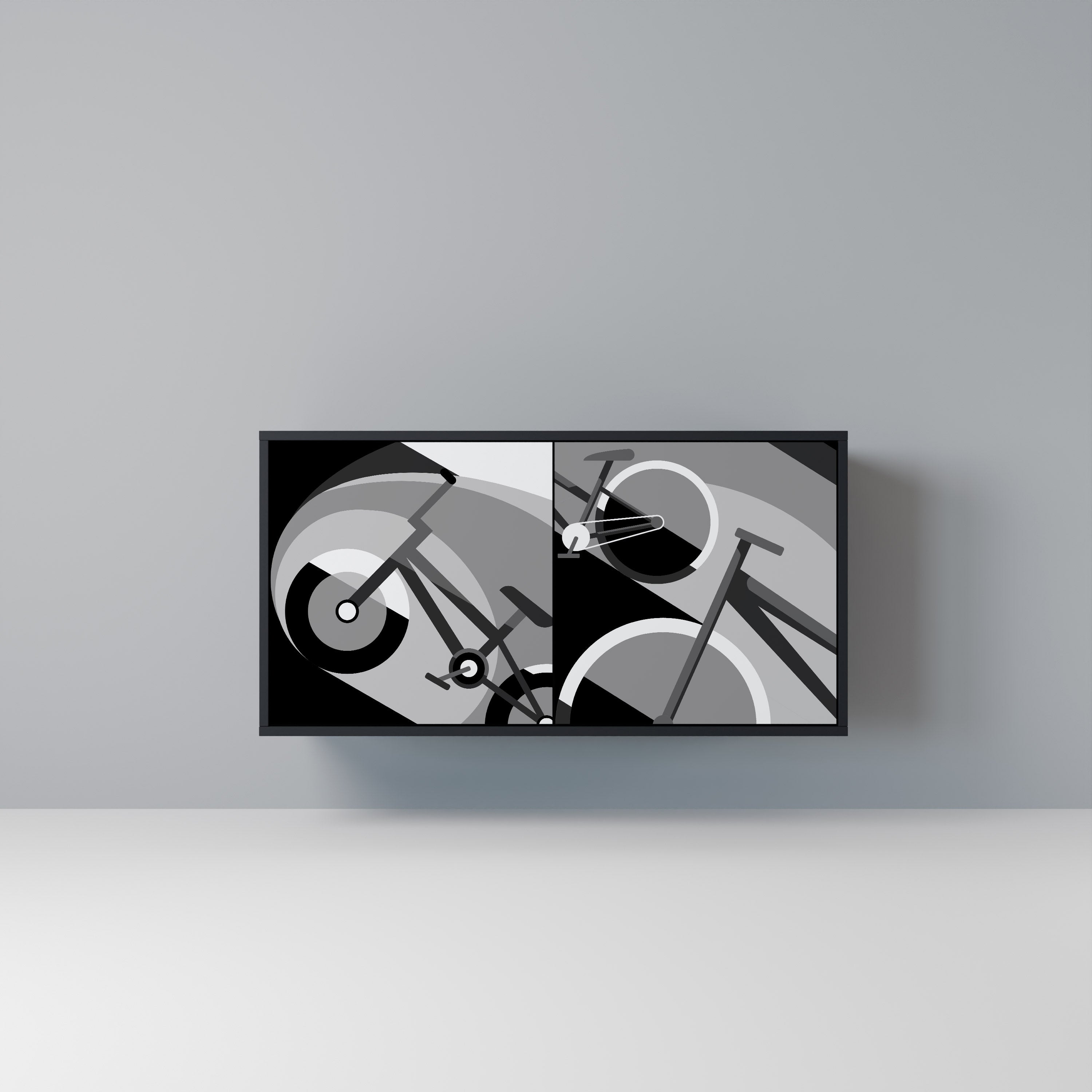 BIKE ENERGY 2-Door Sideboard in Black Finish