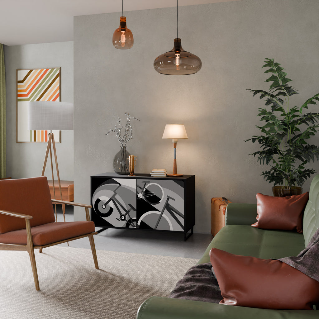 BIKE ENERGY 2-Door Sideboard in Black Finish