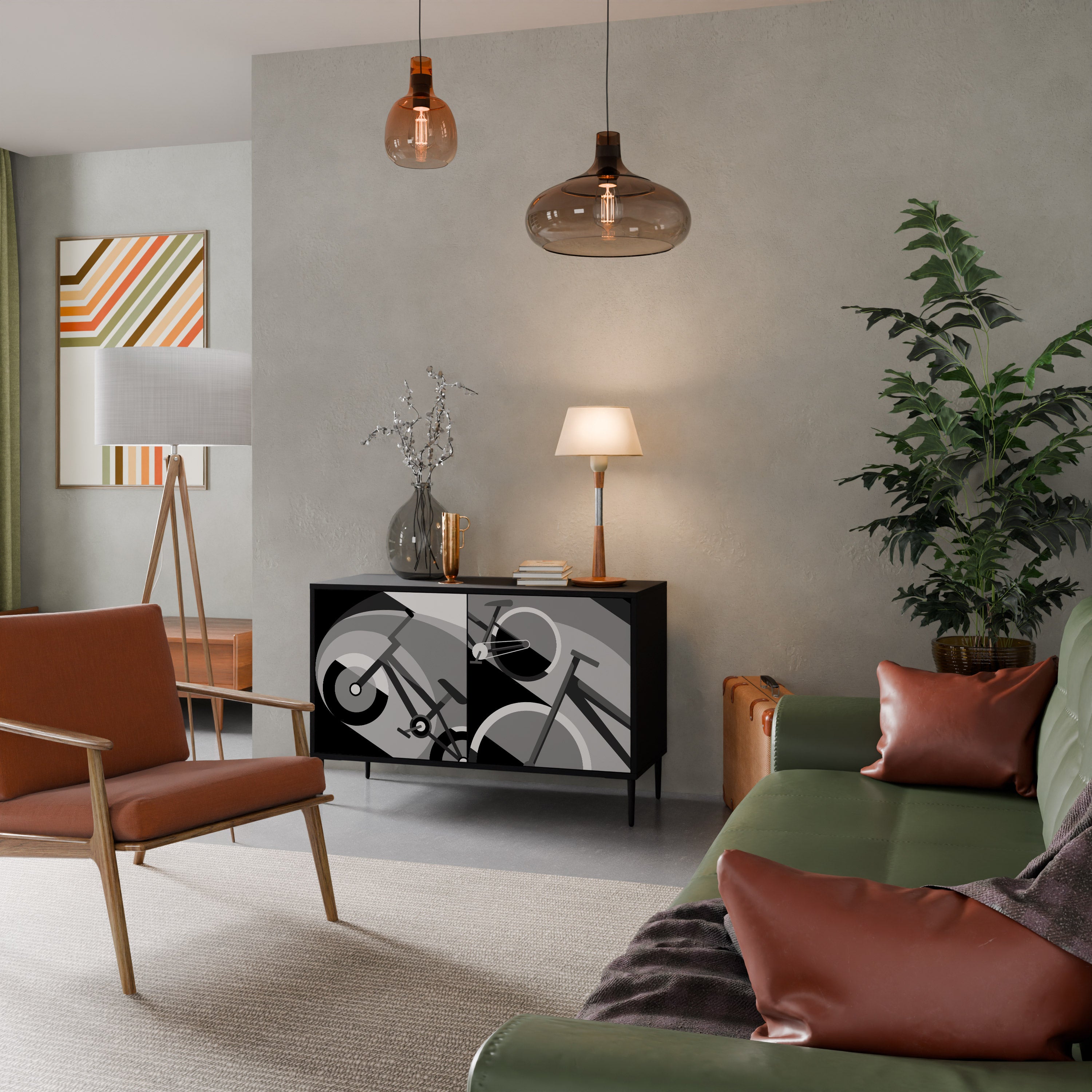 BIKE ENERGY 2-Door Sideboard in Black Finish