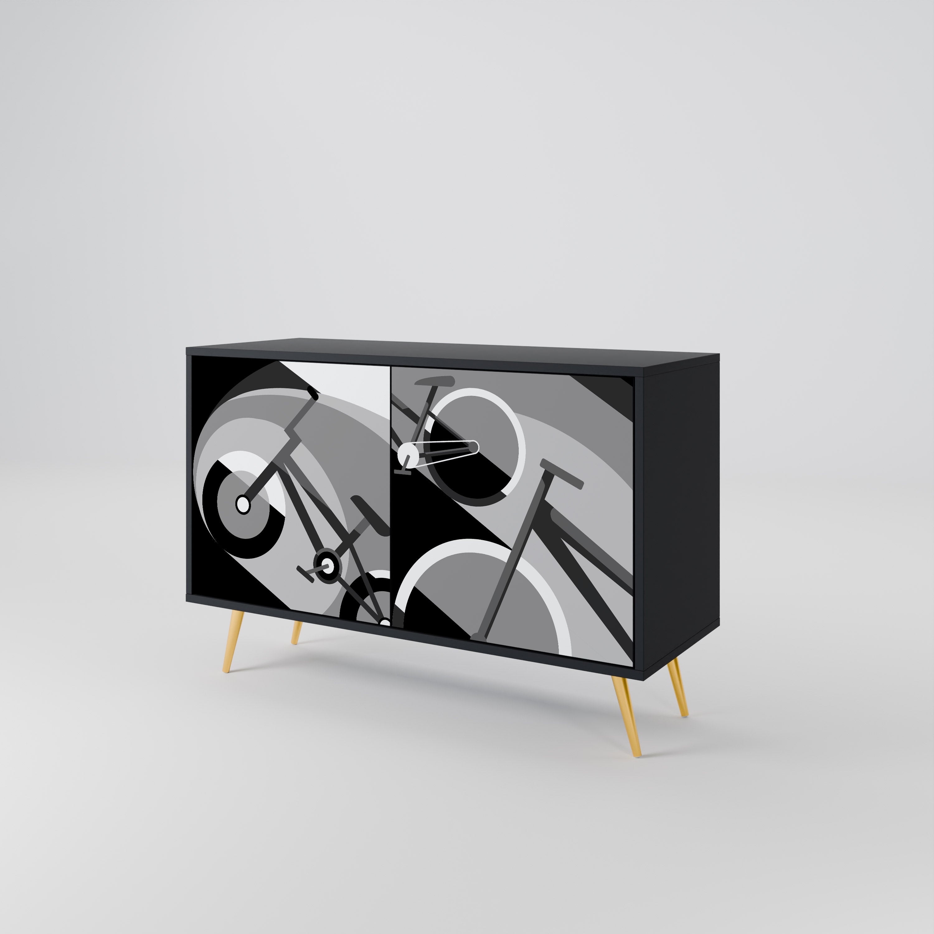 BIKE ENERGY 2-Door Sideboard in Black Finish