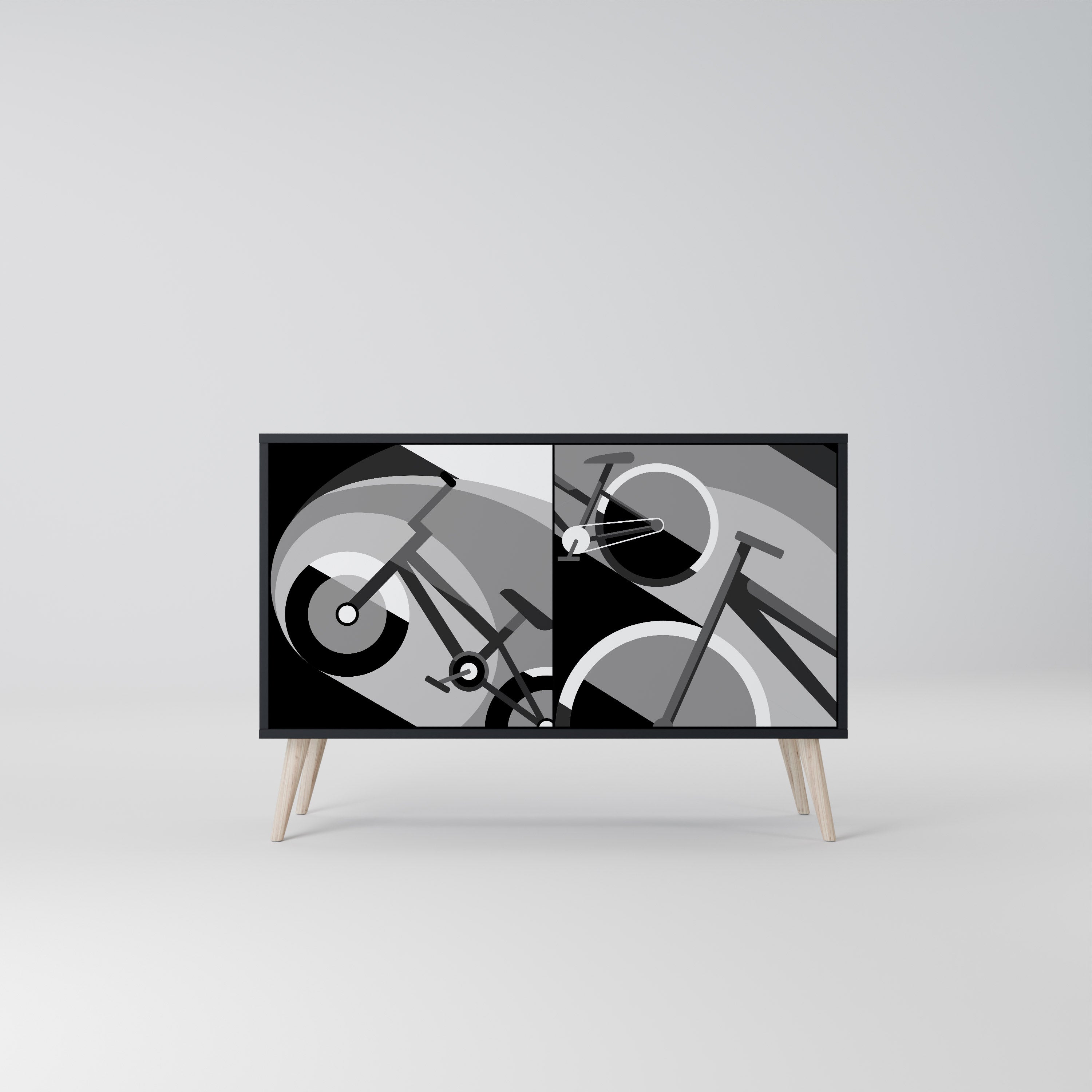 BIKE ENERGY 2-Door Sideboard in Black Finish