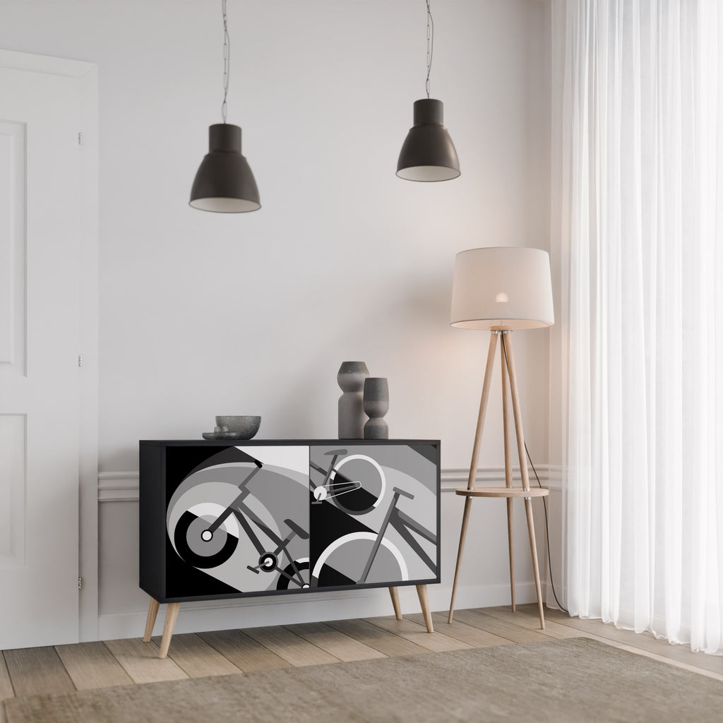 BIKE ENERGY 2-Door Sideboard in Black Finish