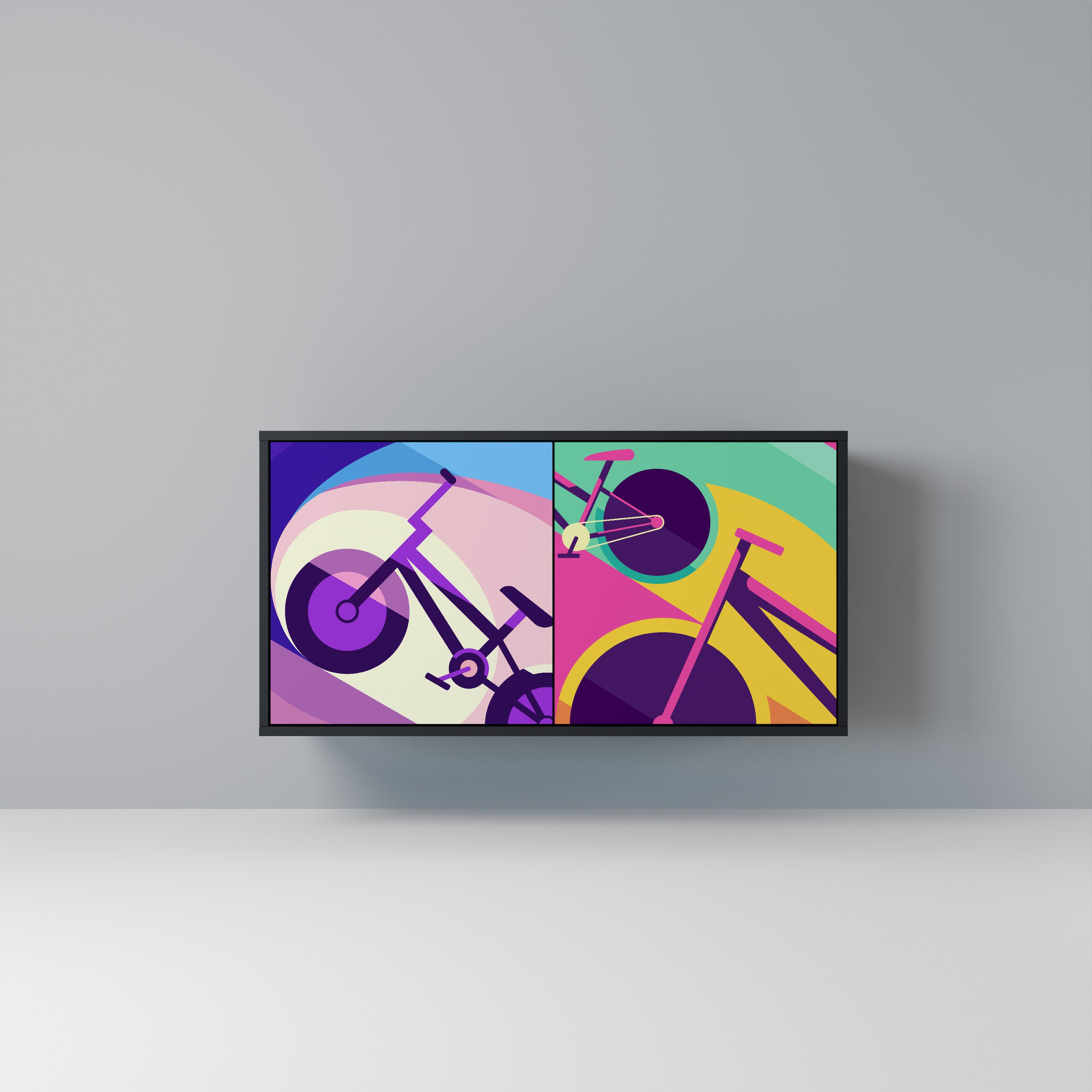 BIKE DREAMS 2-Door Sideboard in Black Finish