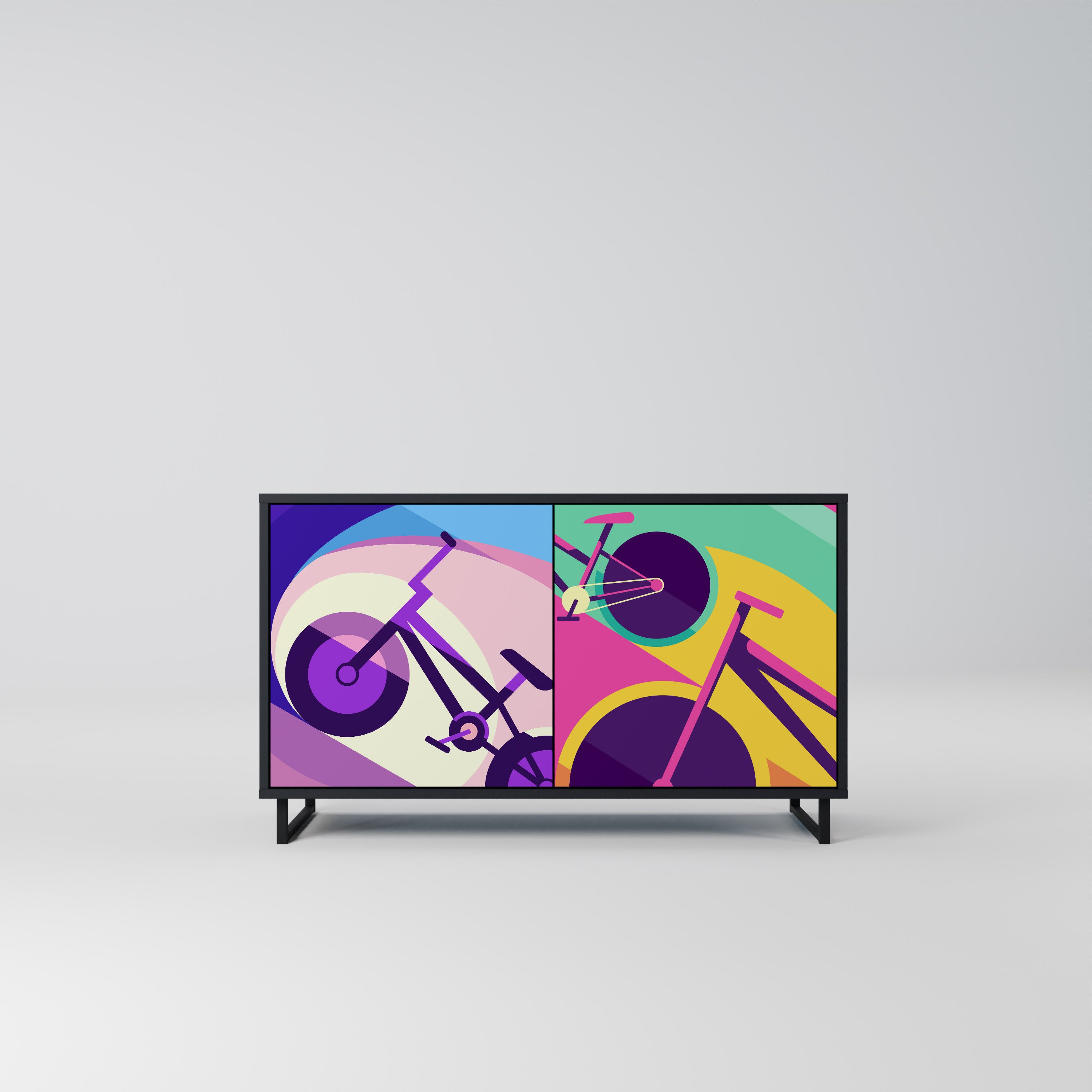BIKE DREAMS 2-Door Sideboard in Black Finish