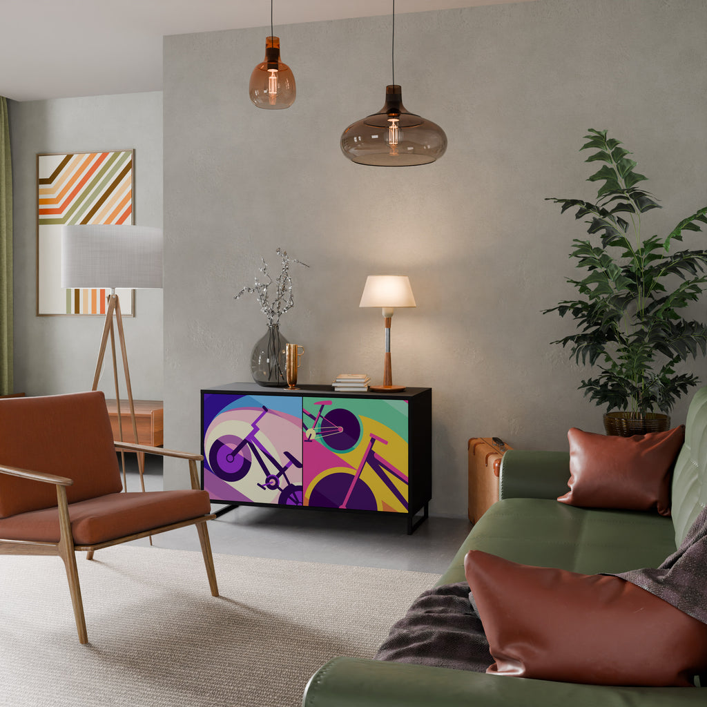 BIKE DREAMS 2-Door Sideboard in Black Finish