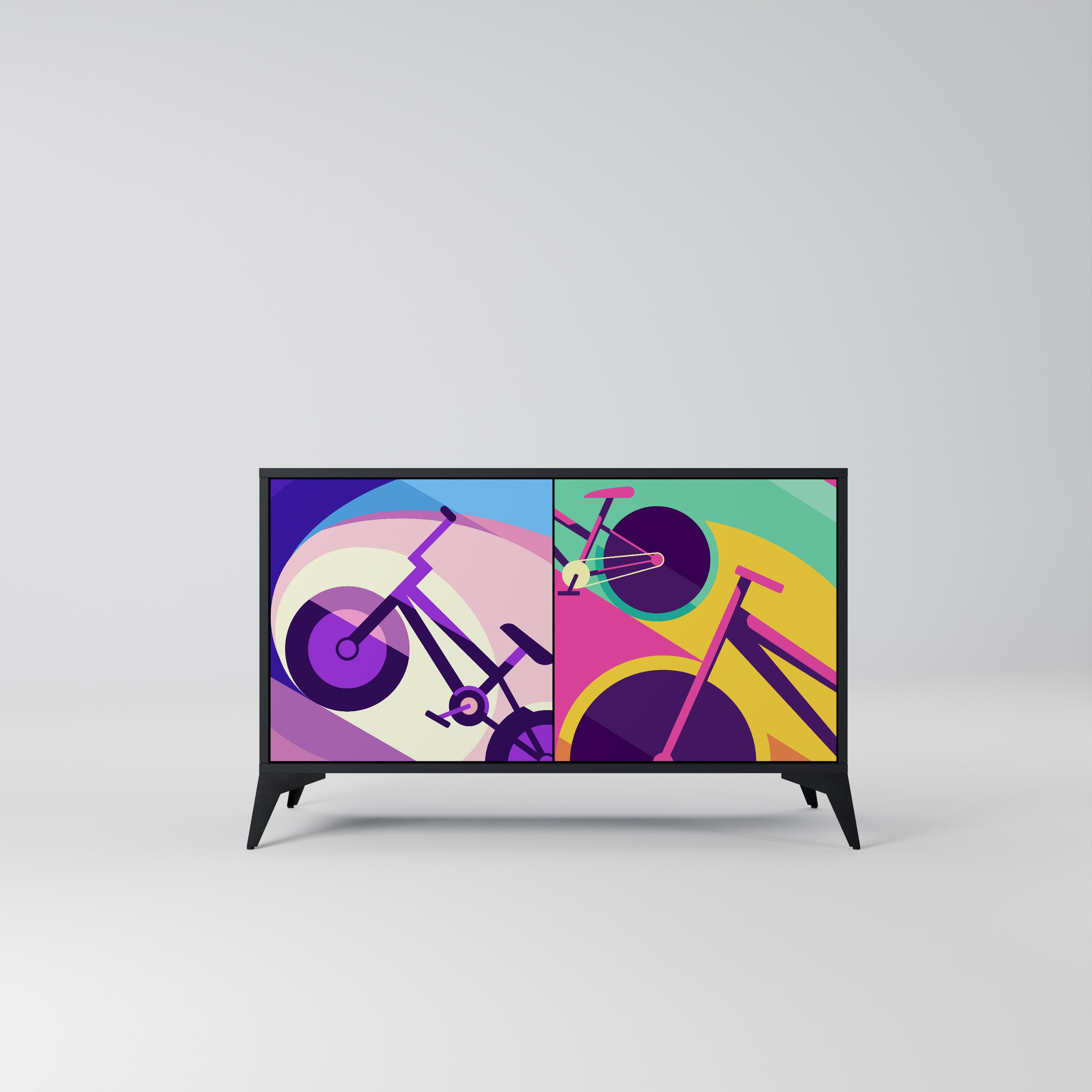 BIKE DREAMS 2-Door Sideboard in Black Finish