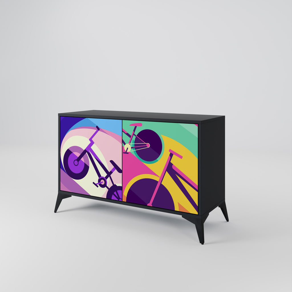 BIKE DREAMS 2-Door Sideboard in Black Finish
