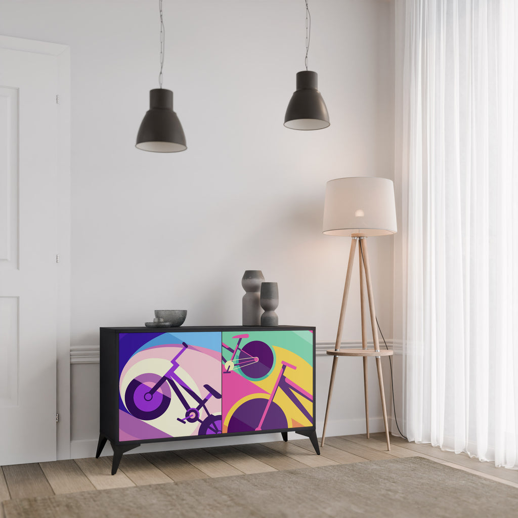 BIKE DREAMS 2-Door Sideboard in Black Finish