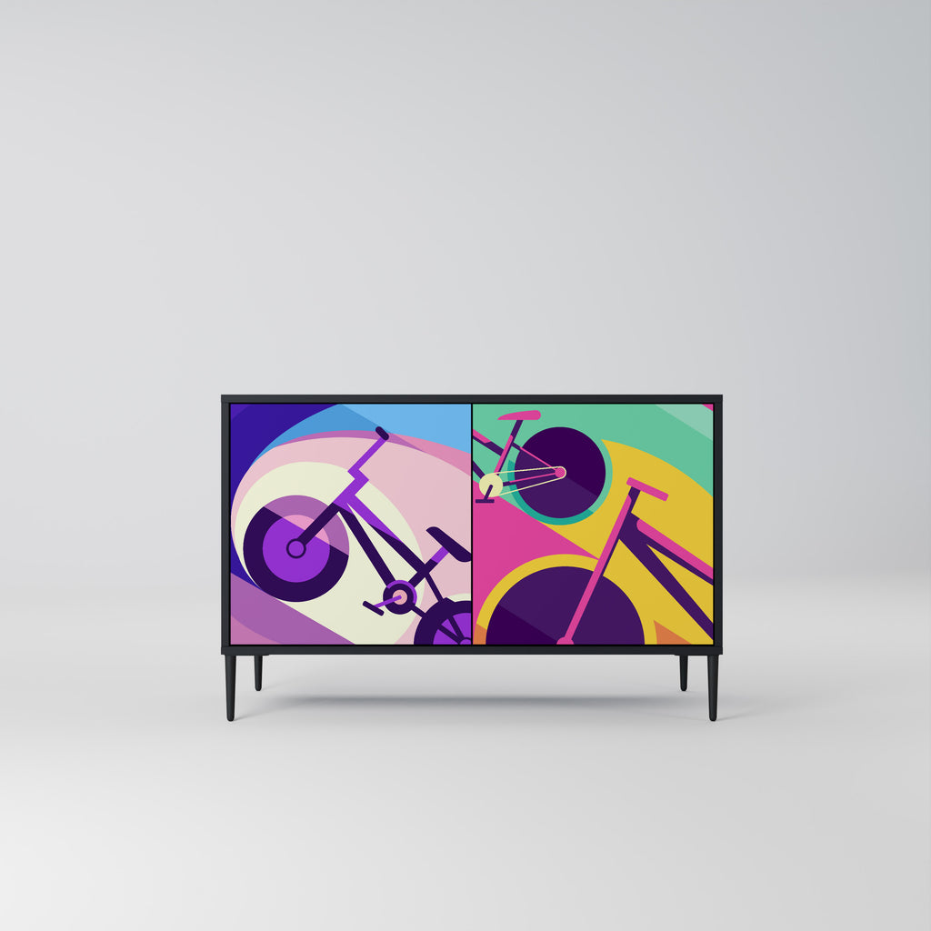 BIKE DREAMS 2-Door Sideboard in Black Finish