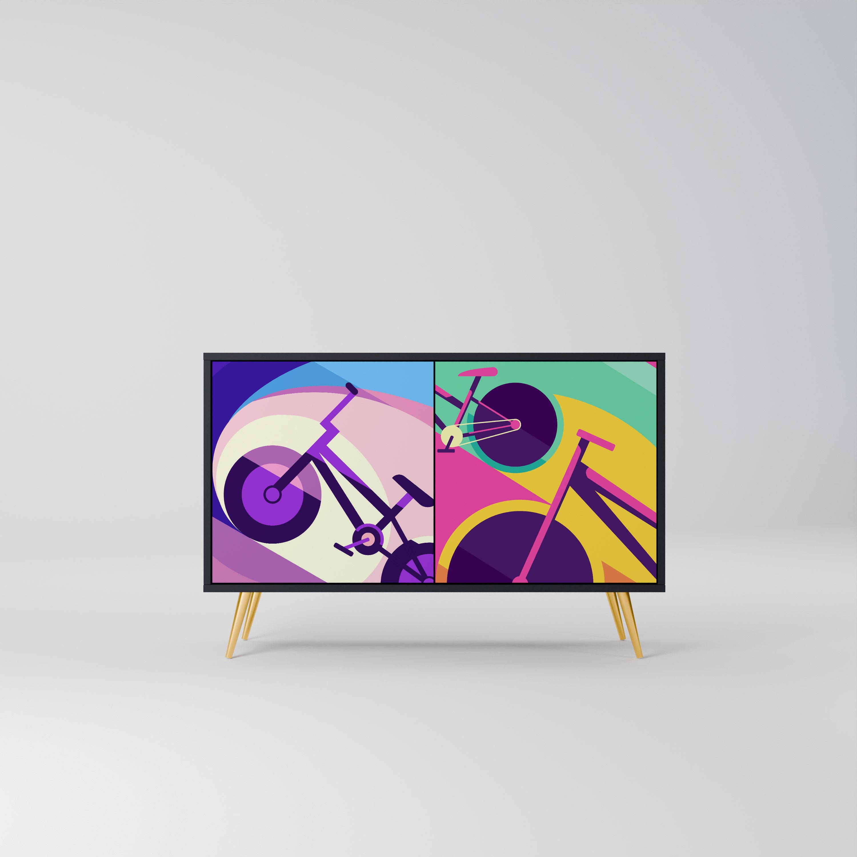 BIKE DREAMS 2-Door Sideboard in Black Finish