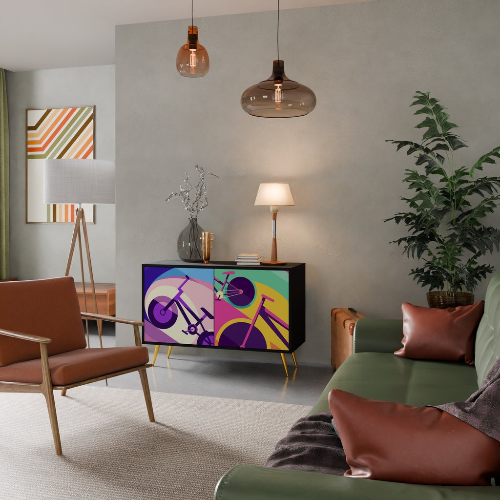 BIKE DREAMS 2-Door Sideboard in Black Finish