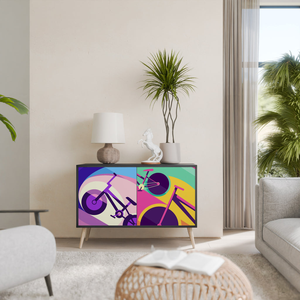 BIKE DREAMS 2-Door Sideboard in Black Finish