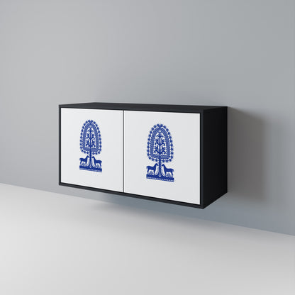 POLISH FOLK ART Aparador de 2 Puertas