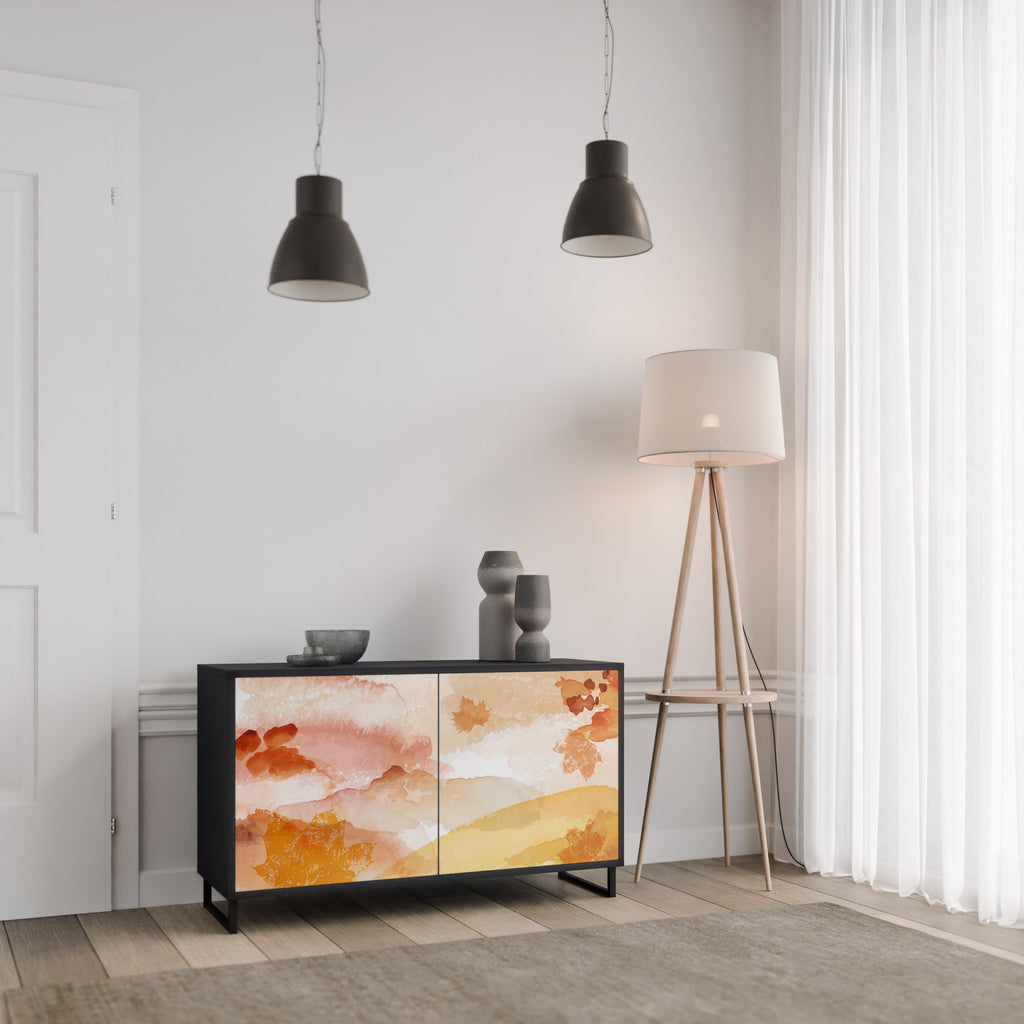 TRACES OF AUTUMN 2-Door Sideboard in Black Finish