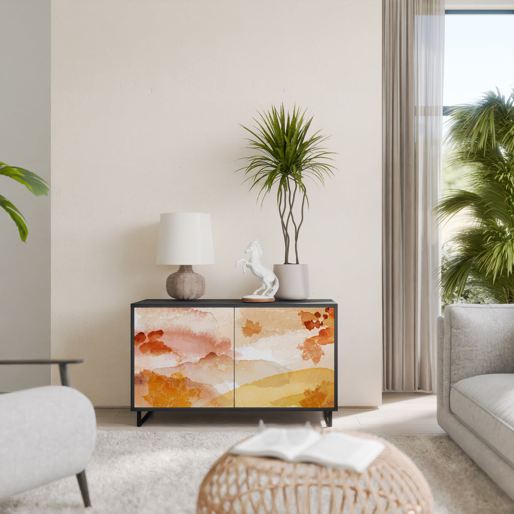 TRACES OF AUTUMN 2-Door Sideboard in Black Finish