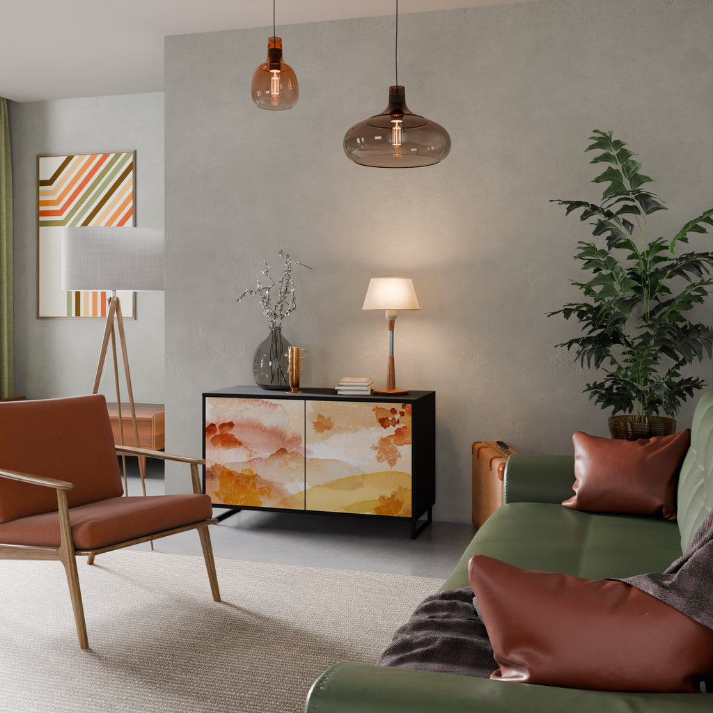 TRACES OF AUTUMN 2-Door Sideboard in Black Finish