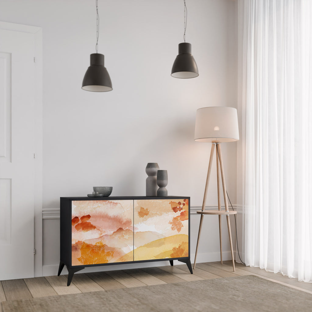 TRACES OF AUTUMN 2-Door Sideboard in Black Finish