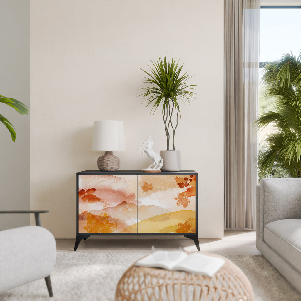 TRACES OF AUTUMN 2-Door Sideboard in Black Finish