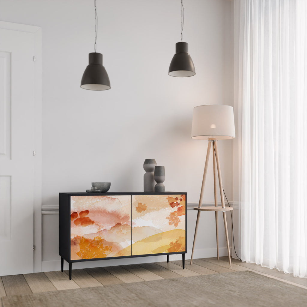 TRACES OF AUTUMN 2-Door Sideboard in Black Finish
