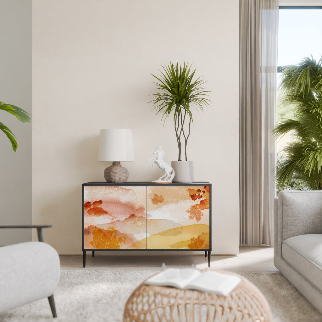 TRACES OF AUTUMN 2-Door Sideboard in Black Finish