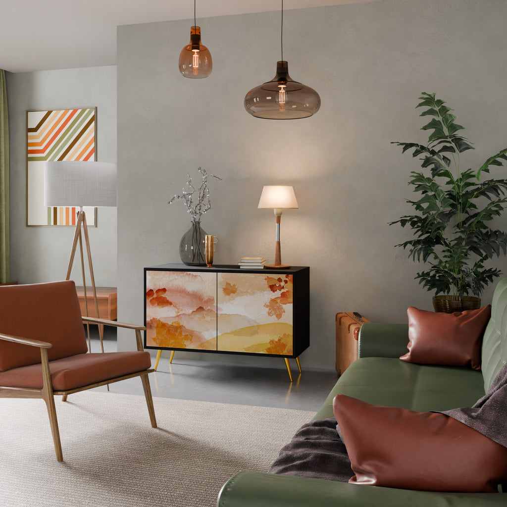 TRACES OF AUTUMN 2-Door Sideboard in Black Finish