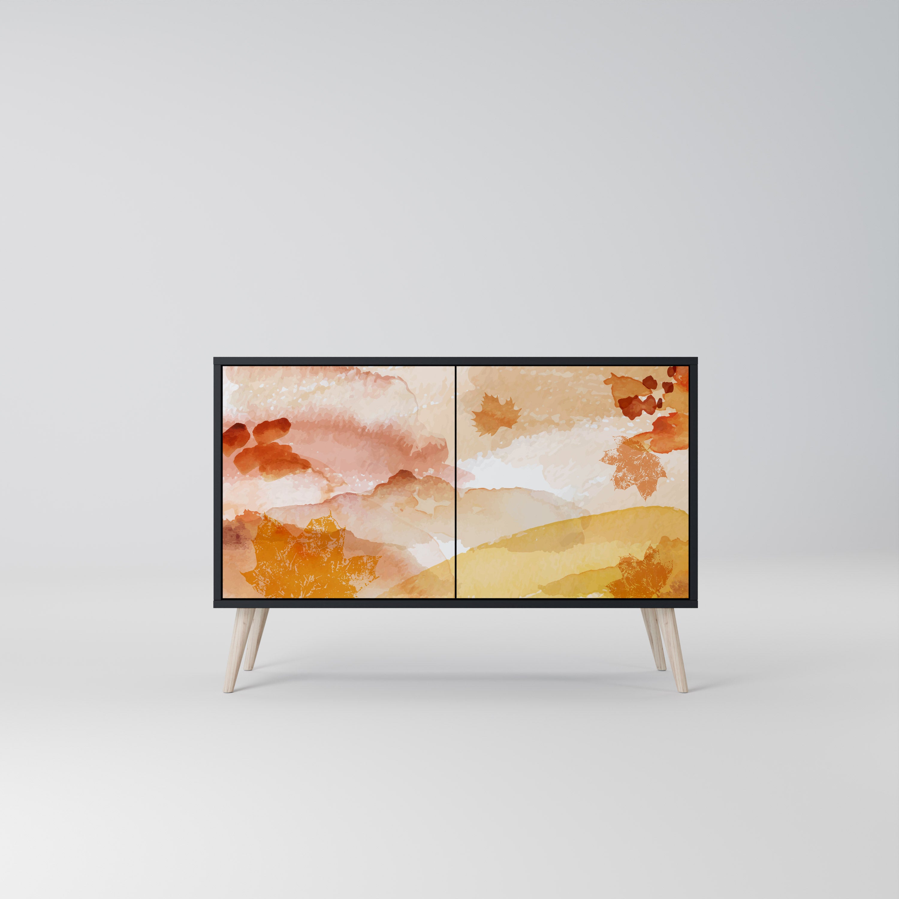 TRACES OF AUTUMN 2-Door Sideboard in Black Finish