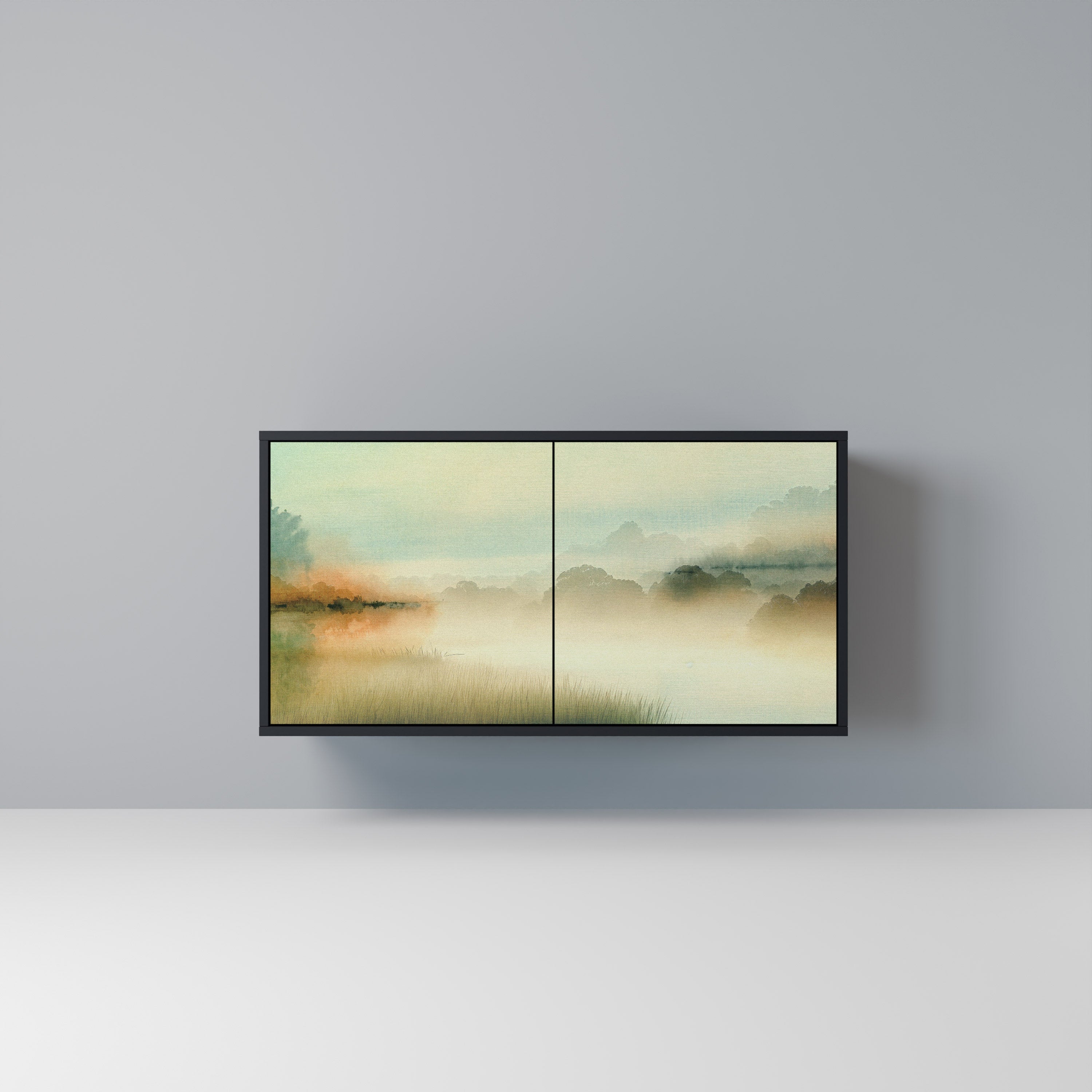 MORNING BY THE LAKE 2-Door Sideboard in Black Finish