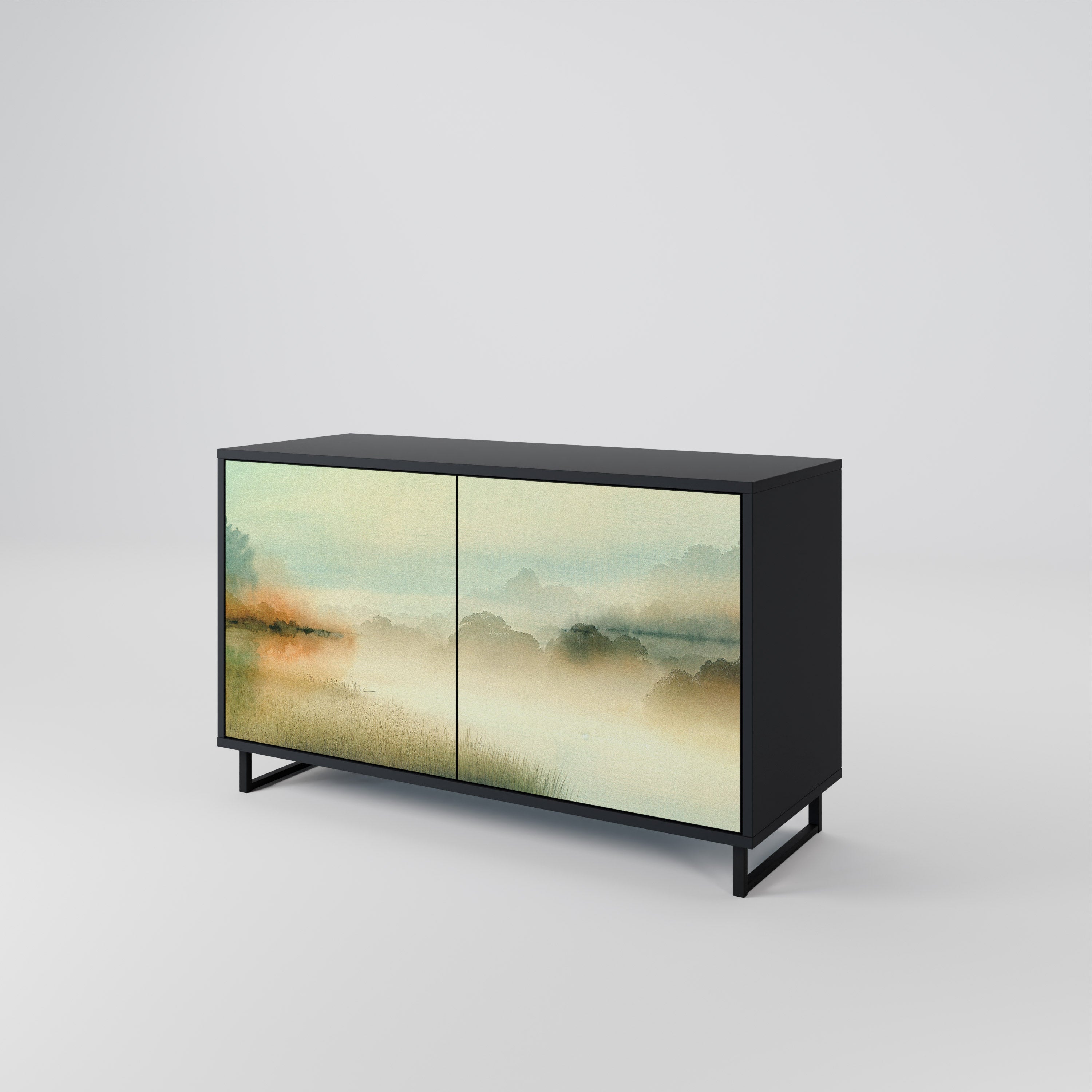 MORNING BY THE LAKE 2-Door Sideboard in Black Finish