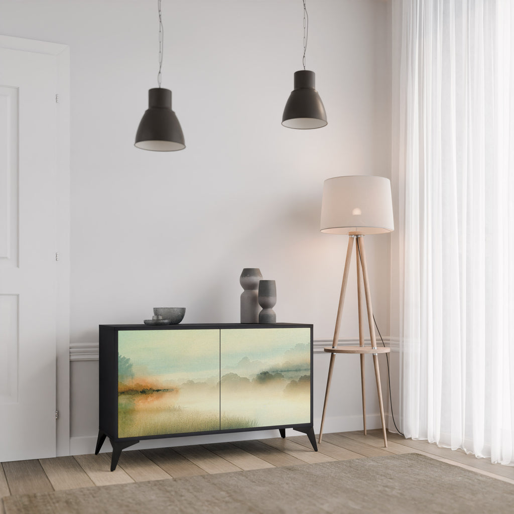 MORNING BY THE LAKE 2-Door Sideboard in Black Finish