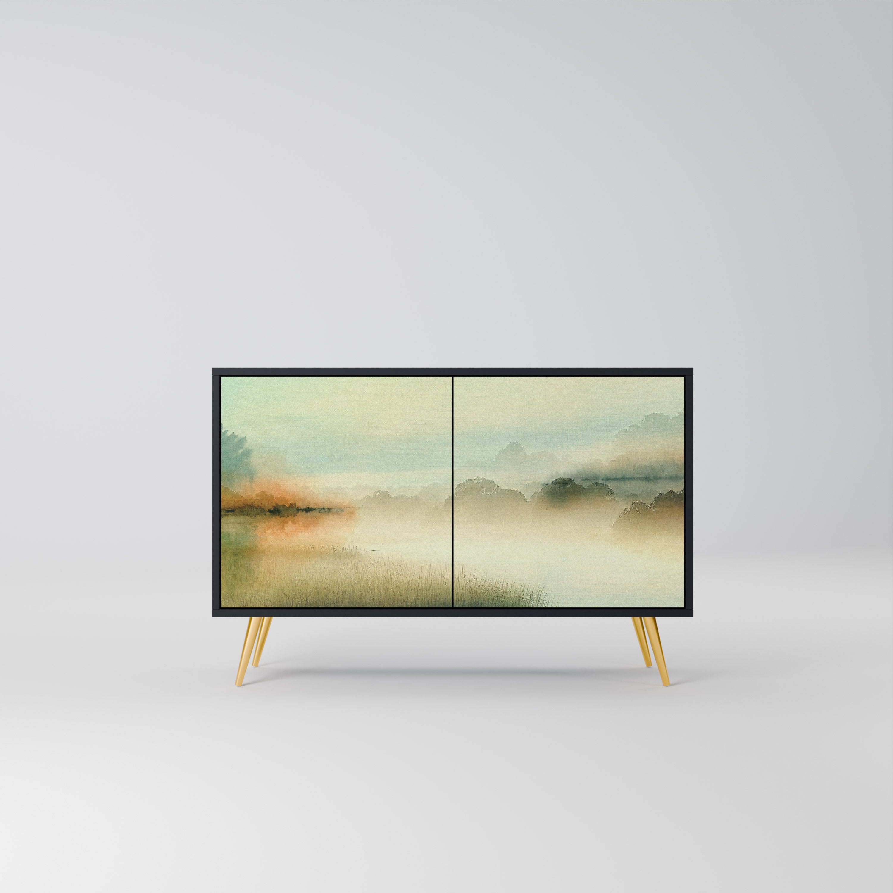 MORNING BY THE LAKE 2-Door Sideboard in Black Finish