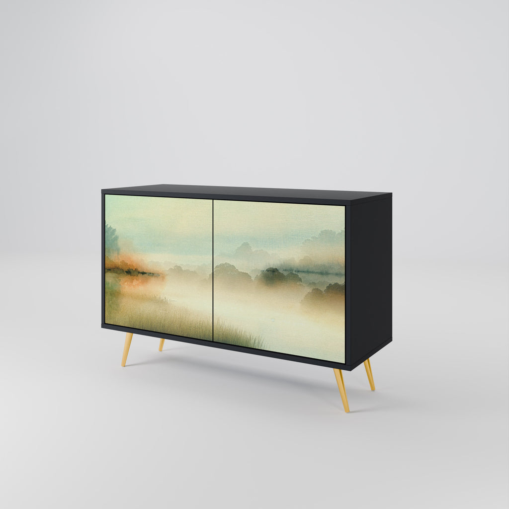 MORNING BY THE LAKE 2-Door Sideboard in Black Finish