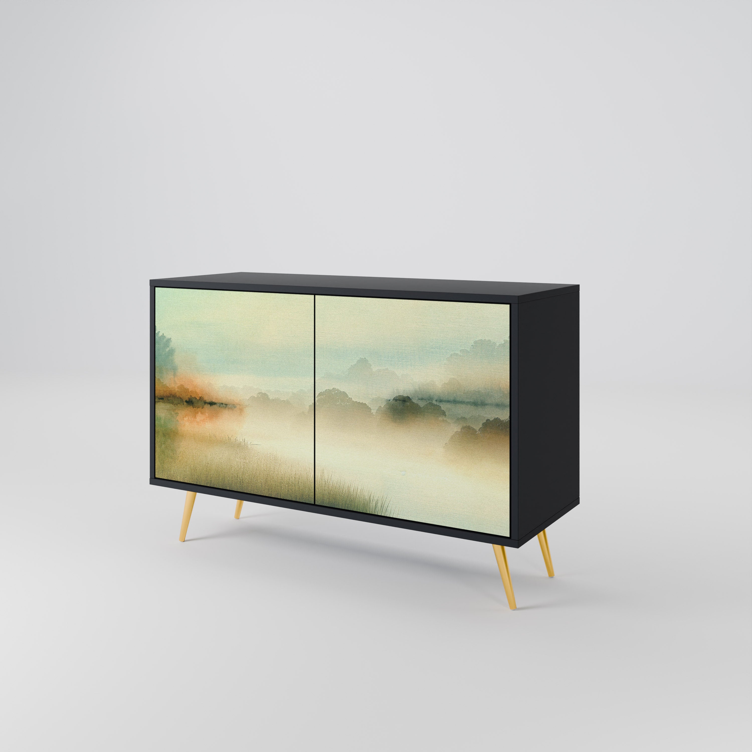 MORNING BY THE LAKE 2-Door Sideboard in Black Finish