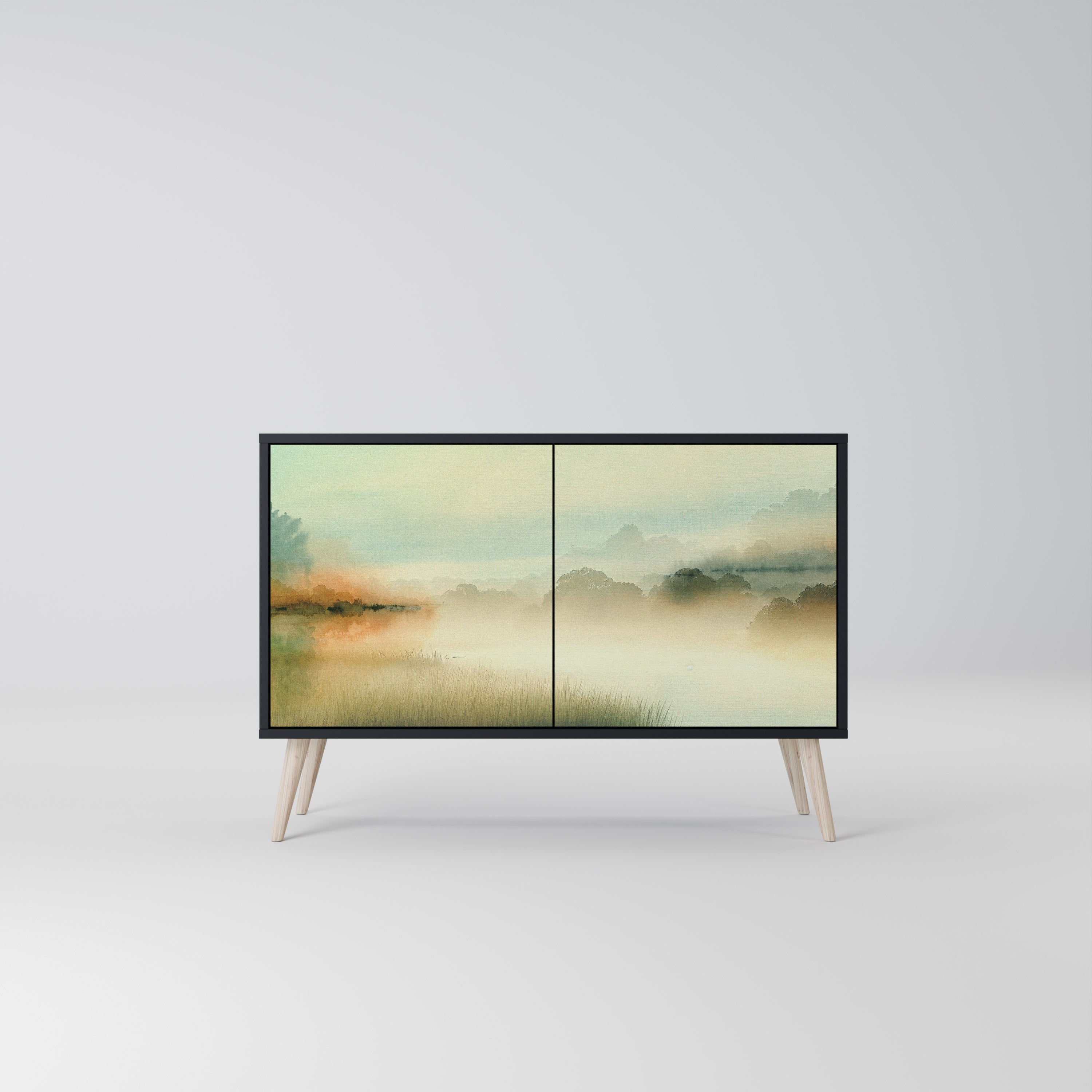 MORNING BY THE LAKE 2-Door Sideboard in Black Finish