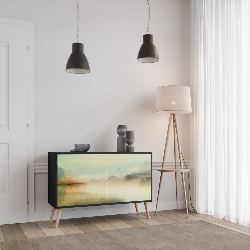 MORNING BY THE LAKE 2-Door Sideboard in Black Finish