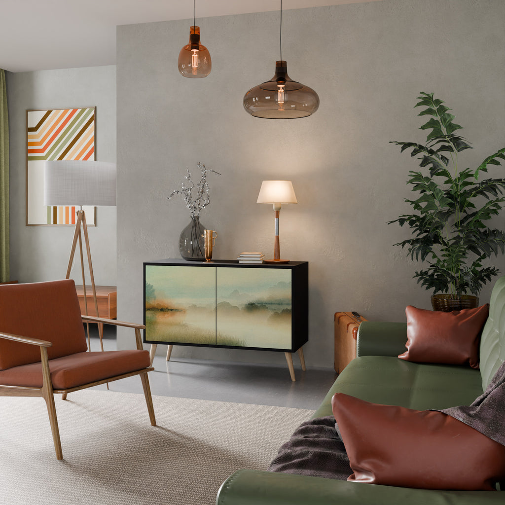 MORNING BY THE LAKE 2-Door Sideboard in Black Finish