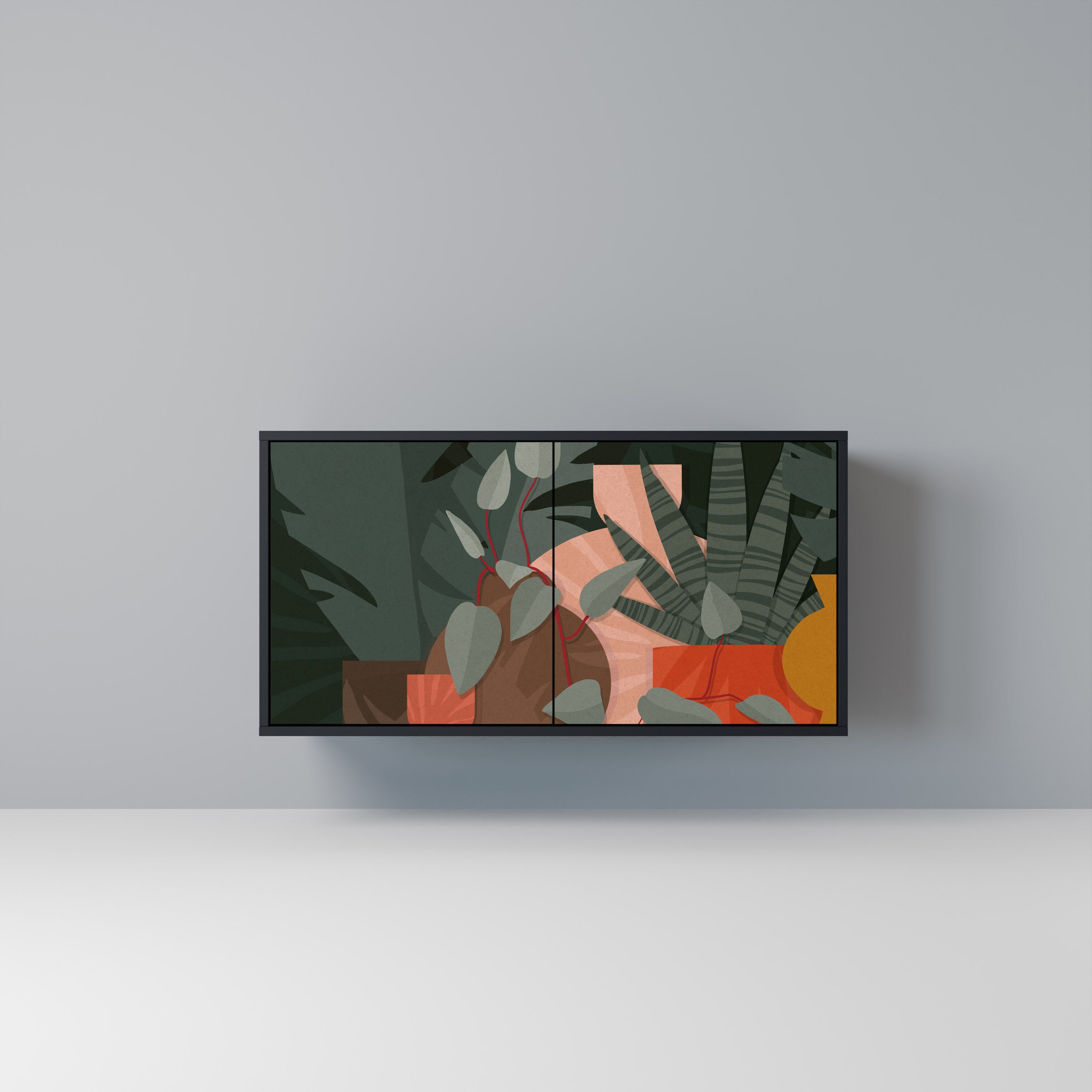 TROPICAL COMPOSITION 2-Door Sideboard in Black Finish