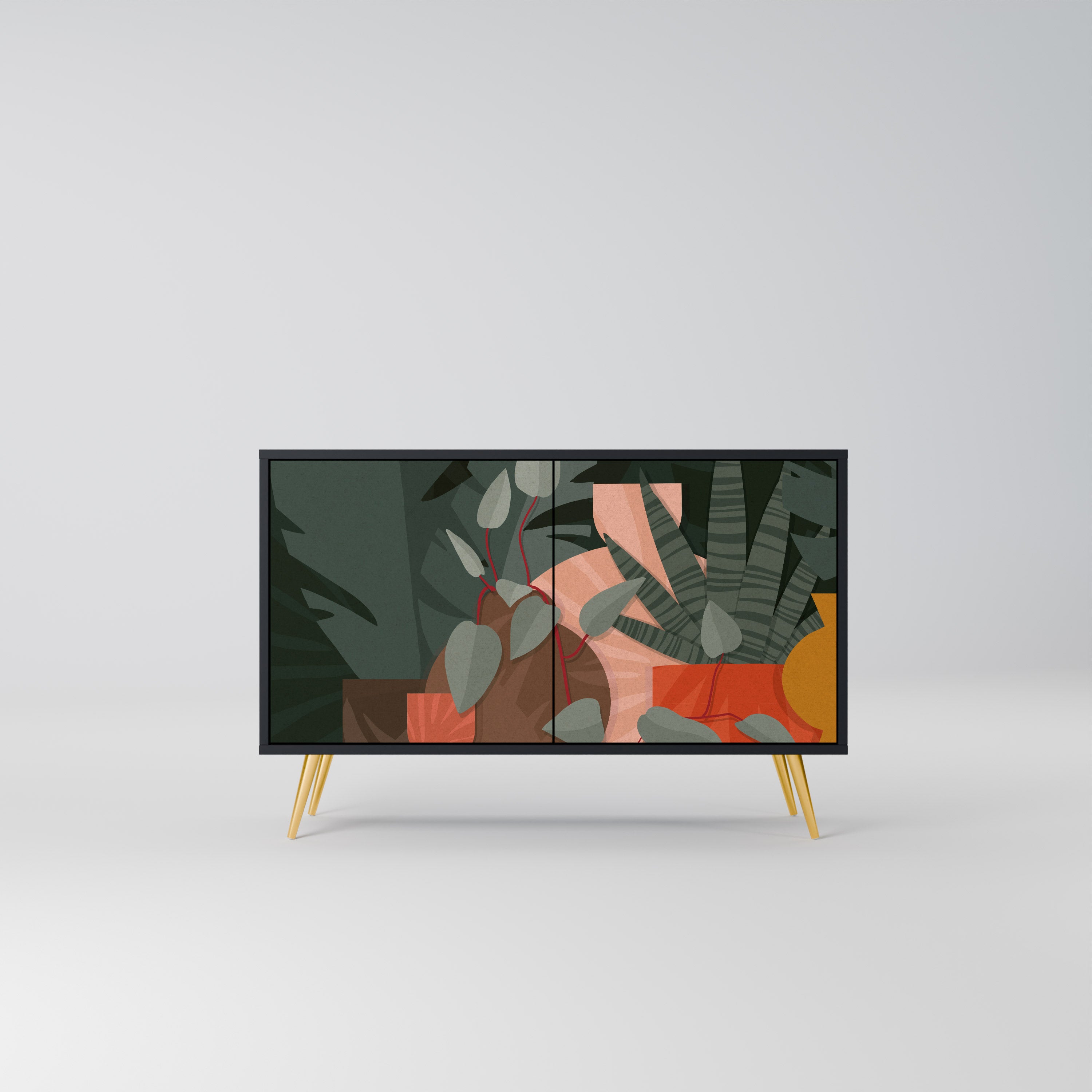 TROPICAL COMPOSITION 2-Door Sideboard in Black Finish