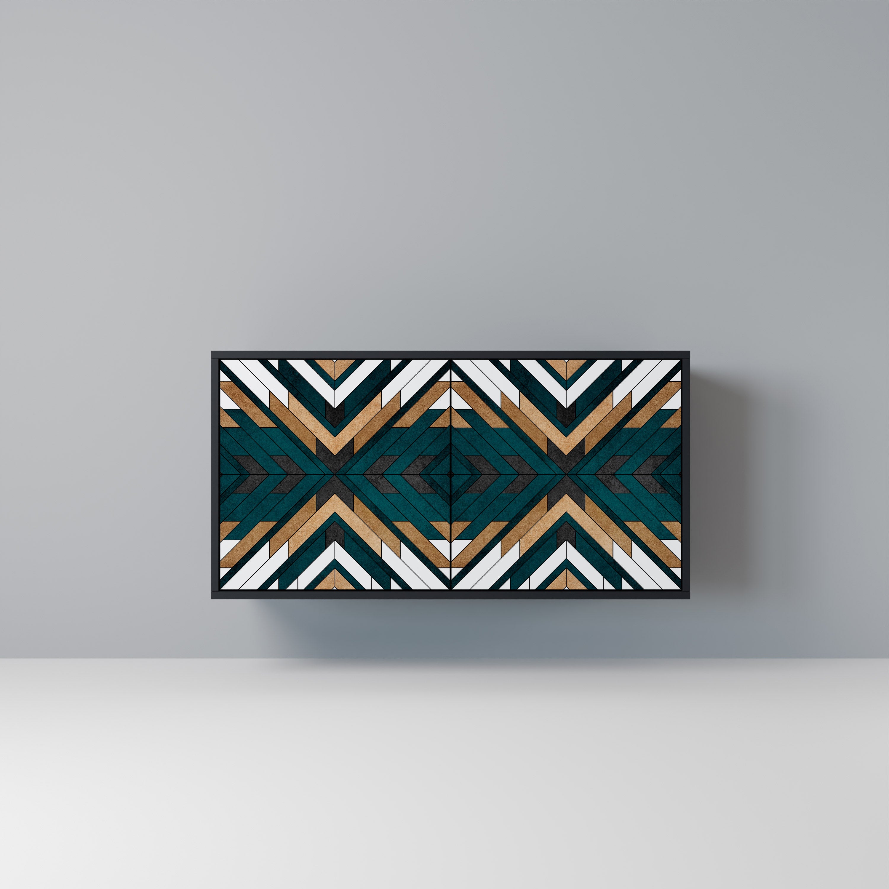 ARTISTIC GEOMETRY 2-Door Sideboard in Black Finish