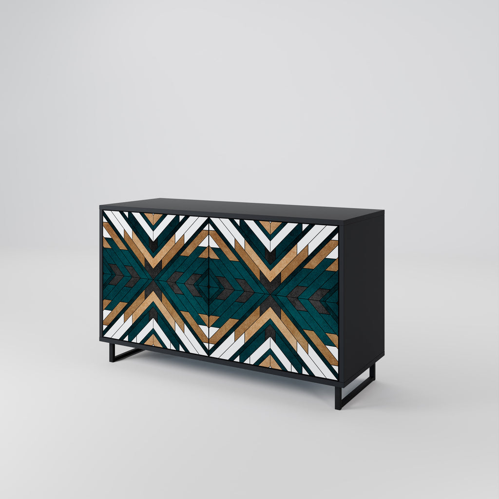 ARTISTIC GEOMETRY 2-Door Sideboard in Black Finish